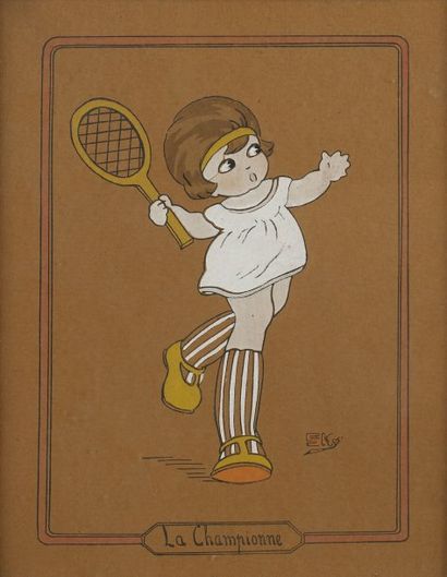 illustration rehaussée au pochoir 