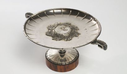 trophée en métal argenté sur socle en bois...