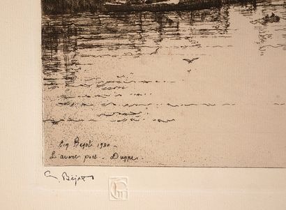 Eugène BEJOT (1867-1931)
L'avant-port, Dieppe
Eau-forte...