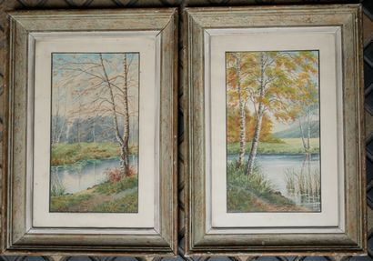 Jules MUGNIER (19th c.)
Stream bank
Pair...