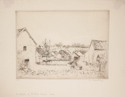 Jacques BEURDELEY (1874-1954)
- River bank
Etching...