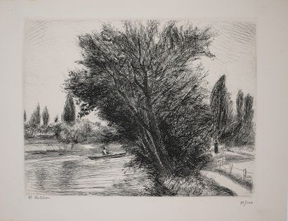 Robert LOTIRON (1886-1966)
- River bank and...