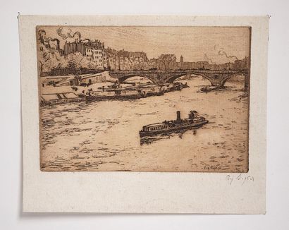Eugène BEJOT (1867-1931)
- La Seine à Bercy
Eau-forte...