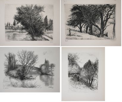 Robert LOTIRON (1886-1966)
- River bank and...