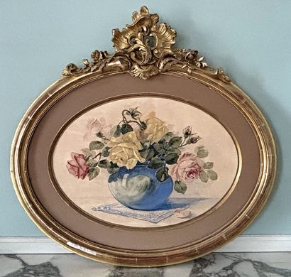 M TERRAND
Bouquet of roses in a vase
Watercolor...