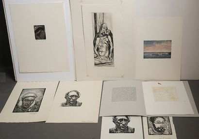 Important lot de gravures et lithographies...