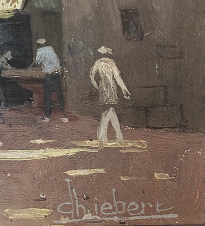 CHIEBERT (20th c.)
Animated courtyard
Oil...
