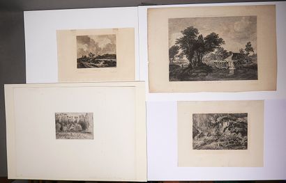 Lot de gravures, estampes, lithographies...