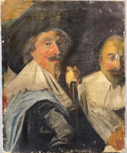 After Frans HALS
Gentlemen
Oil on canvas.
(Wear,...