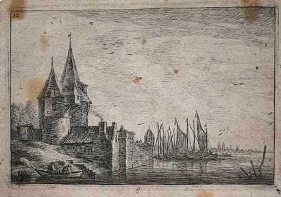 Lot de huit gravures anciennes dépareillées...