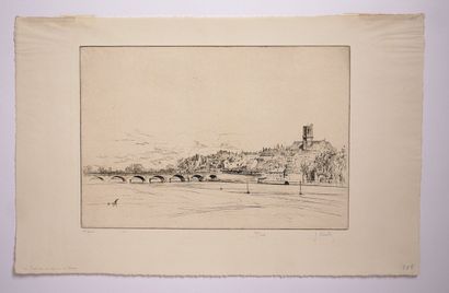 Gustave LEHEUTRE (1861-1932)
Le pont sur...