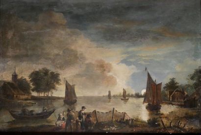 19th c. Dutch school in the van Goyen style
The...