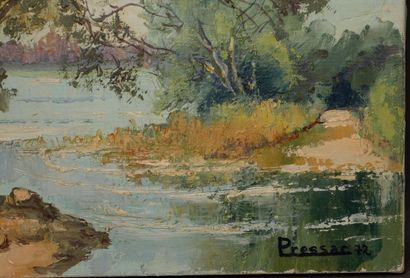 Marcel PRESSAC (1926-)
Bord de rivière
Huile...