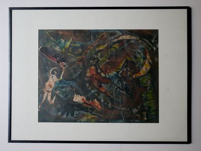 Jean BLOT (1952-)
Spiral of characters
Watercolor...