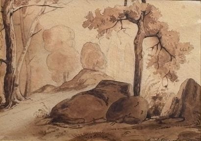 Nineteenth century school.
Road
Brown ink...