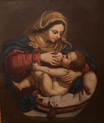 18th century school.
The Virgin nursing the...