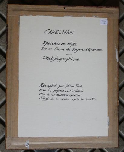 Jacques CARELMAN (1929-2012)
Exercices de...