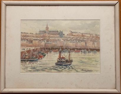 Marcel LEROUX (XXème s.)
Le port de Grandville
Aquarelle...