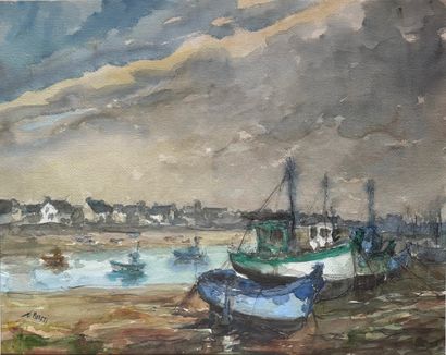 E. MORETTI
Boat on the shore
Watercolor signed...