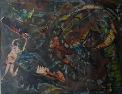 Jean BLOT (1952-)
Spiral of characters
Watercolor...