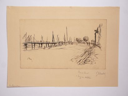 Gustave LEHEUTRE (1861-1932)
La passerelle
Eau-forte...