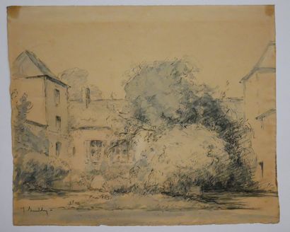 Jacques BEURDELEY (1874-1954)
Courtyard interior
Black...