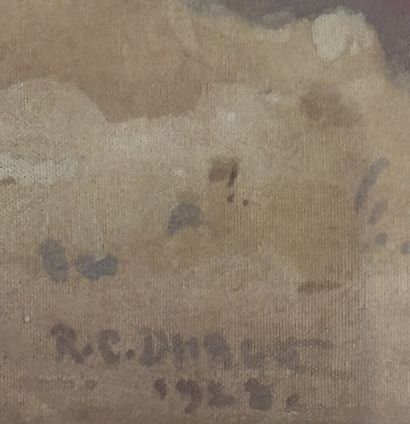 R.C. DHAGEZ
Figure in a village
Gouache on...