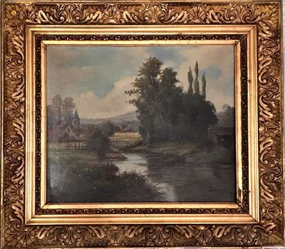 Modern school
Peasant by a brook
Oil on canvas...