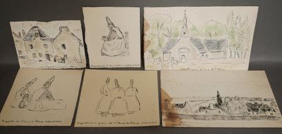 Olivier PETTIT (1918-1979)
Lot of sketches...