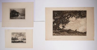 Lot de gravures, estampes, lithographies...