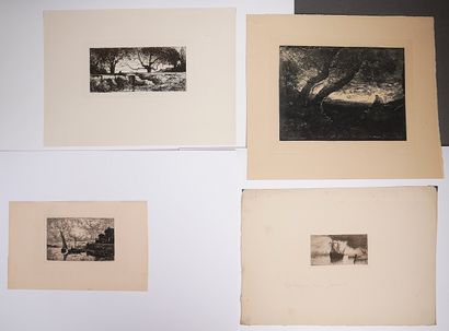 Lot de gravures, estampes, lithographies...