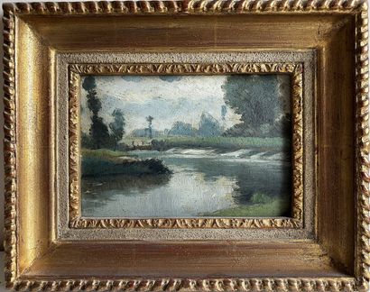 Modern school
River bank
Oil on panel