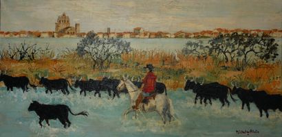 Michel de ALVIS (1933/36-)
The red gardian
Oil...