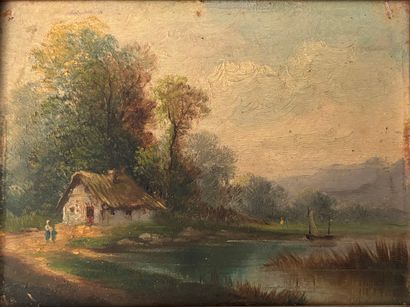 19th c. school
Animated landscape
Pair of...