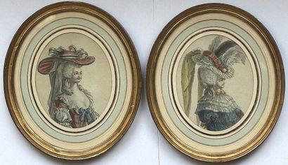 Two oval polychrome fashion prints
10.5 x...