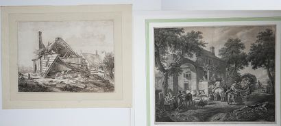 Lot de quinze gravures dépareillées à décor...