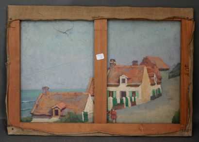 Emile BRUNEAU (20th c.)
Boat on a river with...