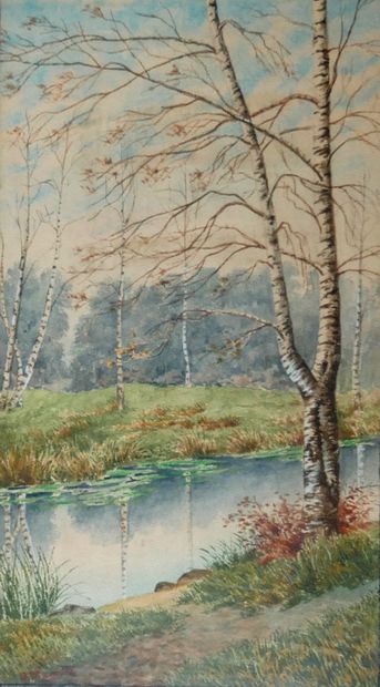 Jules MUGNIER (19th c.)
Stream bank
Pair...