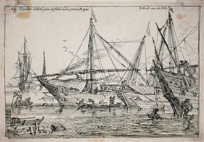 Lot de huit gravures anciennes dépareillées...