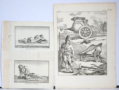 Lot de treize gravures anciennes dépareillées...