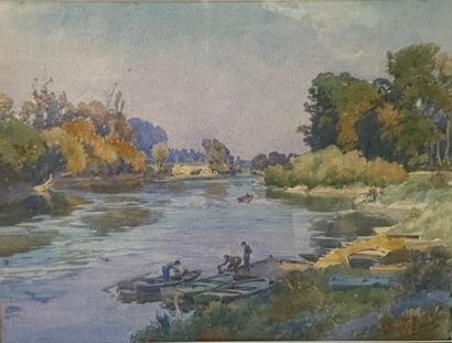 Charles MINELL (1887-1953) 
Boats on the...