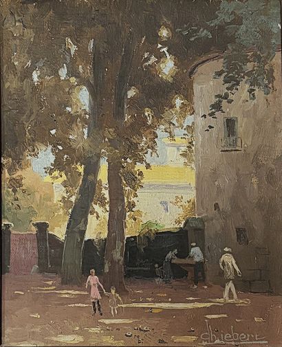 CHIEBERT (20th c.)
Animated courtyard
Oil...