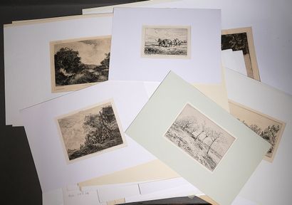 Lot de gravures, estampes, lithographies...