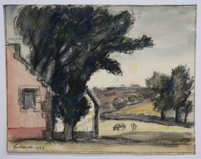 Jean FRELAUT (1879-1954)
The pink house
Watercolor...