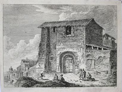 Lot de quinze gravures dépareillées à décor...