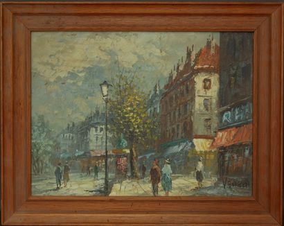 Ecole moderne
Rue parisienne animée
Huile...