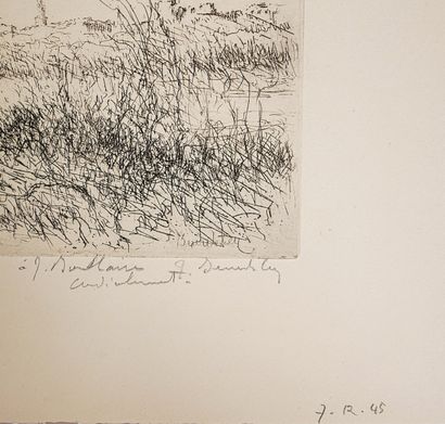 Jacques BEURDELEY (1874-1954)
- River bank
Etching...