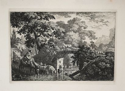 Lot de quinze gravures dépareillées à décor...