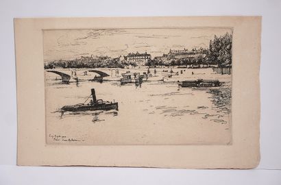 Eugène BEJOT (1867-1931)
- La Seine à Bercy
Eau-forte...