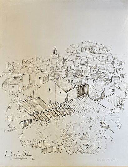 L. LELUFFEL
Cucuron, general view
Brown ink...